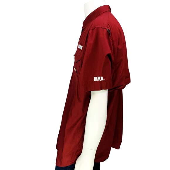 Alabama Crimson Tide Columbia Bonehead Button-Up Shirt Outdoor Fishing Size L - Picture 6 of 13